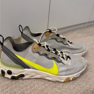 Nike Gray and Neon Yellow Athletic Shoes